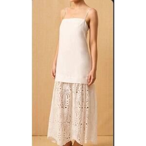 Mon Renn Agua Anglaise Dress in White Size Small